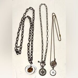 Jewel Kade Vintage Necklace Lot Of 3 Halo Pendant  Fleur-de-lis